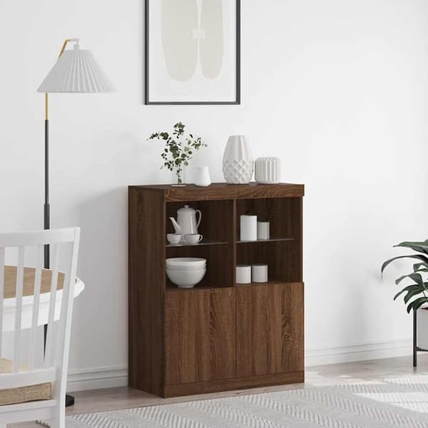 vidaXL skænk 81x37x100 cm konstrueret træ brun egetræsfarve