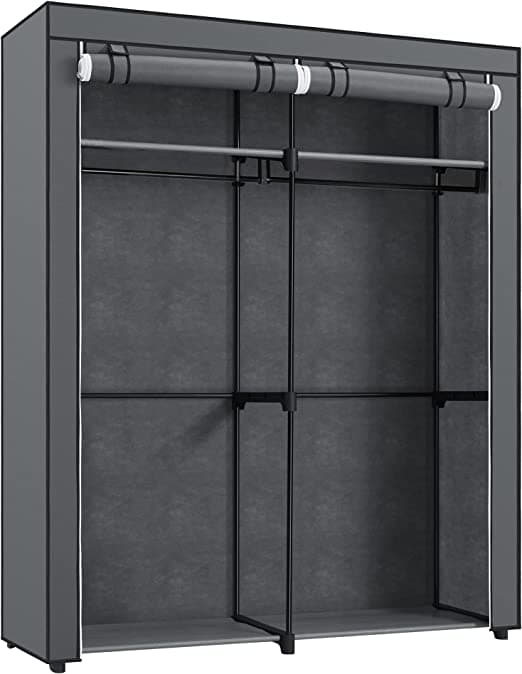 Garderobe med tøjstænger - Linnedskaber - tøjstativ - sammenfoldelig - 140 x 43 x 174 cm