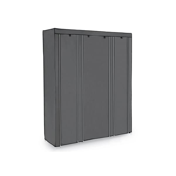 Garderob - tyggarderob - 3 rold dörrar - 175 x 150 cm - grå