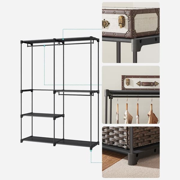 Garderobe - Foldekarderobe - 112 x 43 x 165 cm - Sort