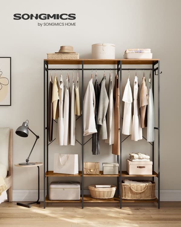 Garderobe - åben - med aftagelige kroge - vintage brun