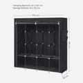 Miniatyrbillede 6 af 9: Linnedskab - Stofggarderobe - 45 x 170 x 167 cm - med hylder - sort