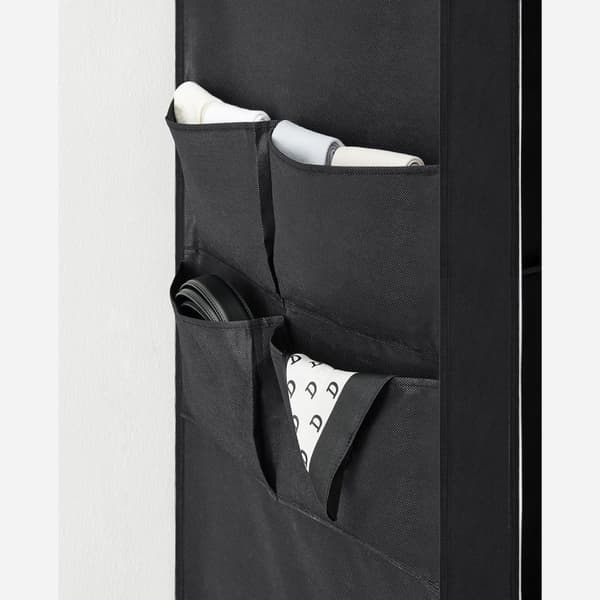 Linnedskab - Stofggarderobe - 45 x 170 x 167 cm - med hylder - sort