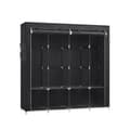 Miniatyrbillede 1 af 9: Linnedskab - Stofggarderobe - 45 x 170 x 167 cm - med hylder - sort