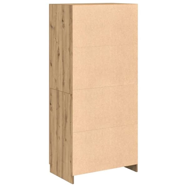 vidaXL Garderobe artisan eik 80x52x180 cm konstruert tre