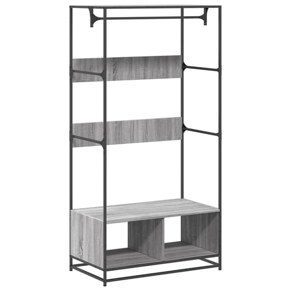 vidaXL klædeskab 90x50x180 cm konstrueret træ grå sonoma-eg