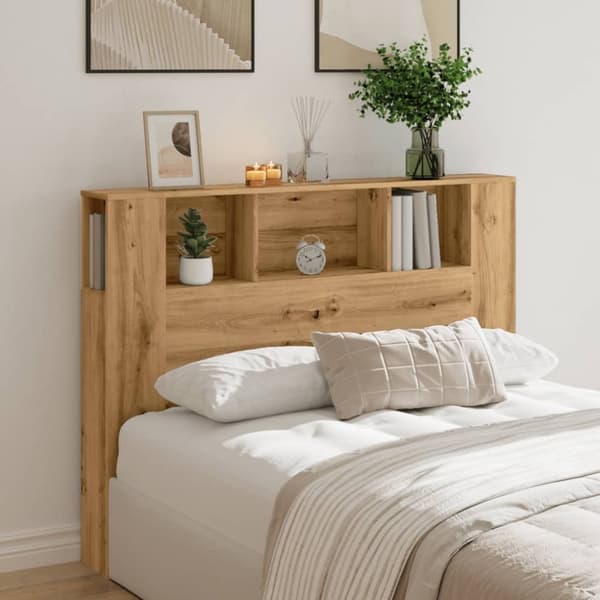 vidaXL sengegavl 140x18,5x102,5 cm konstrueret træ kunsteg