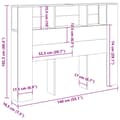 Miniatyrbillede 10 af 11: vidaXL sengegavl 140x18,5x102,5 cm konstrueret træ kunsteg