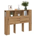 Miniatyrbillede 2 af 11: vidaXL sengegavl 140x18,5x102,5 cm konstrueret træ kunsteg