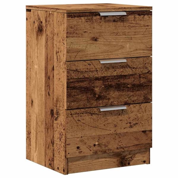 vidaXL Sängbord vittrat trä 40x36x65 cm konstruerat trä