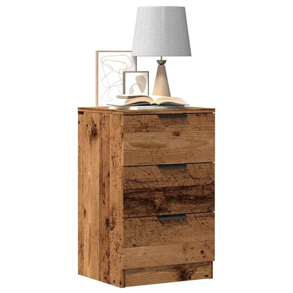 vidaXL Sängbord vittrat trä 40x36x65 cm konstruerat trä