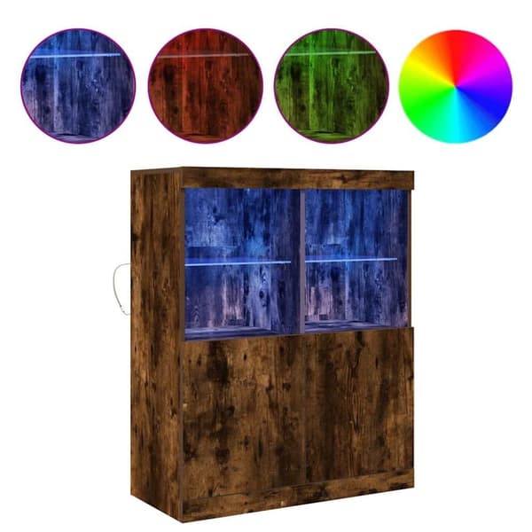 vidaXL Skjenk røkt eik 81x37x100 cm konstruert tre