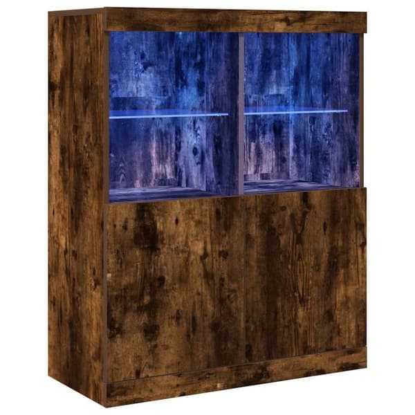 vidaXL Skjenk røkt eik 81x37x100 cm konstruert tre