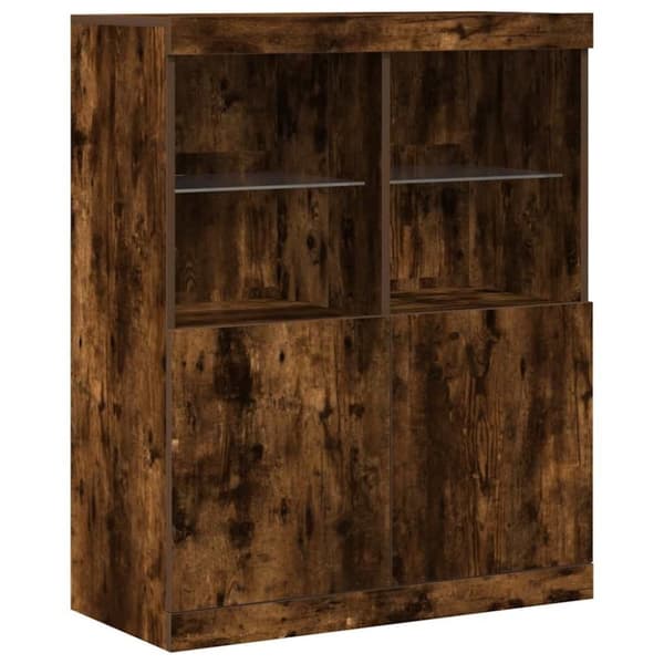 vidaXL Skjenk røkt eik 81x37x100 cm konstruert tre