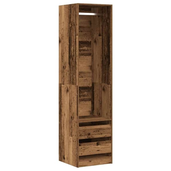 vidaXL klædeskab 50x50x200 cm konstrueret træ gammelt træ-look