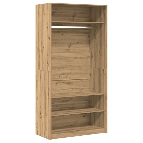 vidaXL Garderobe artisan eik 100x50x200 cm konstruert tre