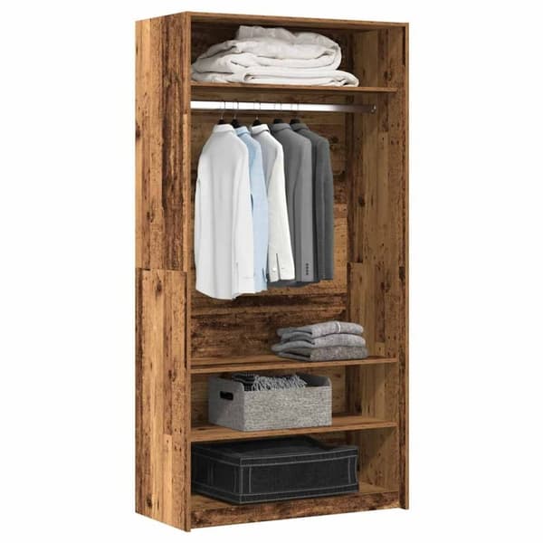 vidaXL Garderobe gammelt tre 100x50x200 cm konstruert tre