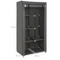 Miniatyrbillede 7 af 7: Garderobe - Stofskabet med stænger - 7 Monteringsmuligheder - Grå