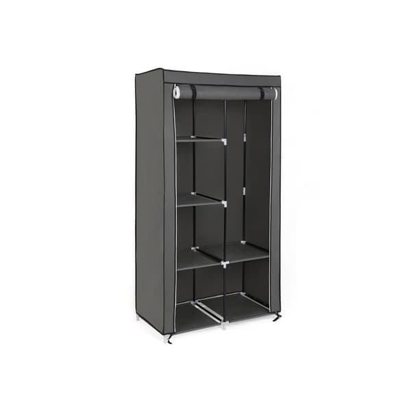 Garderobe - Stofskabet med stænger - 7 Monteringsmuligheder - Grå