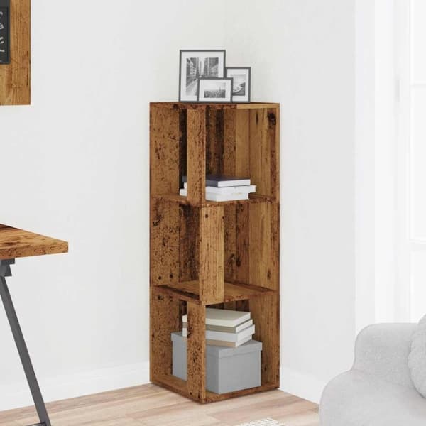 vidaXL Hjørneskap gammelt tre 33x33x100 cm konstruert tre