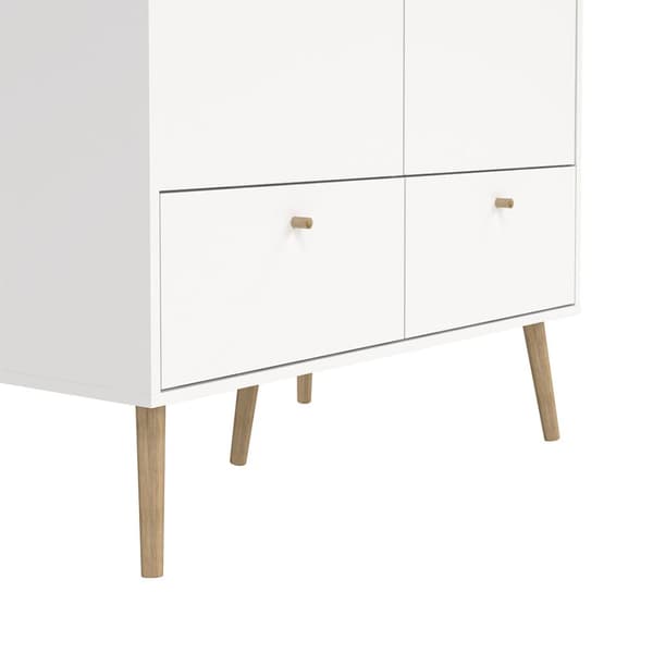 Bodo klädskåp 200x99x58cm, 2 dörrar, 2 lådor vit.