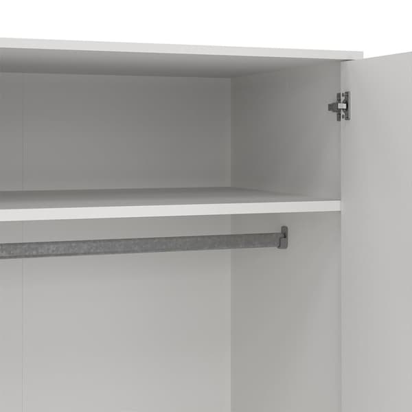 Bodo klädskåp 200x99x58cm, 2 dörrar, 2 lådor vit.