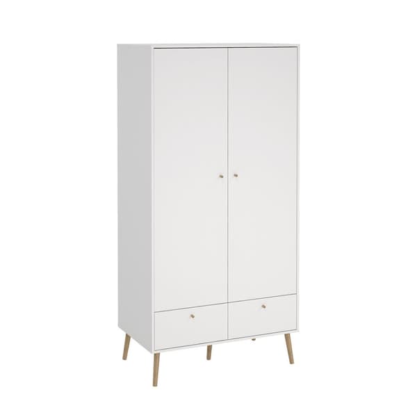 Bodo klädskåp 200x99x58cm, 2 dörrar, 2 lådor vit.