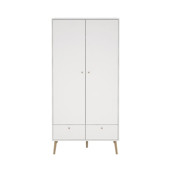 Bodo klädskåp 200x99x58cm, 2 dörrar, 2 lådor vit.