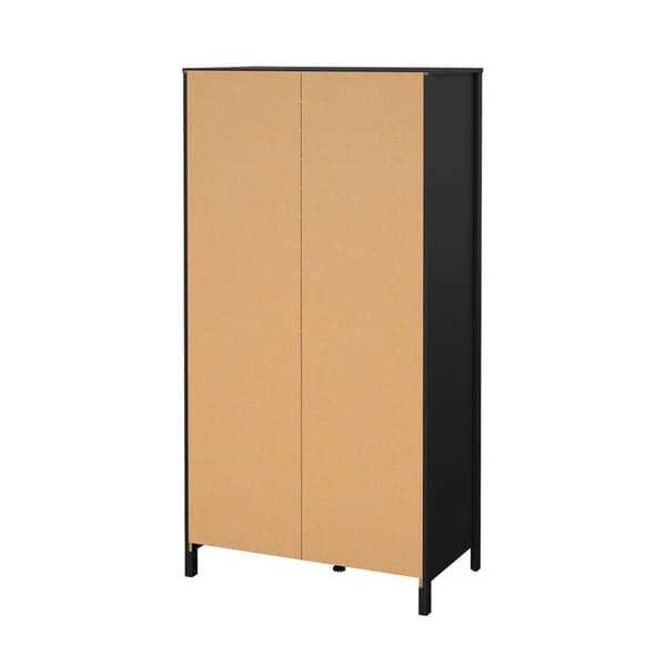 Madrid klædeskab 199x103x59cm, 1 låge, 1 spejllåge, 2 skuffer matsort.