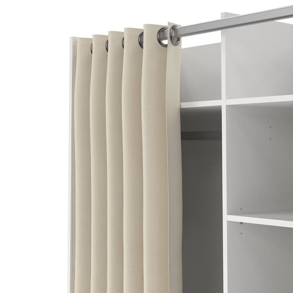 Kit klädskåp 160x100x49cm, öppen, garderobsinsats vit, beige.