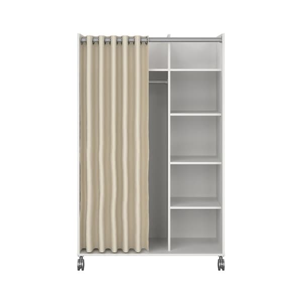 Kit garderobeskap 160x100x49cm, åpen, garderobeinnsats hvit, beige.