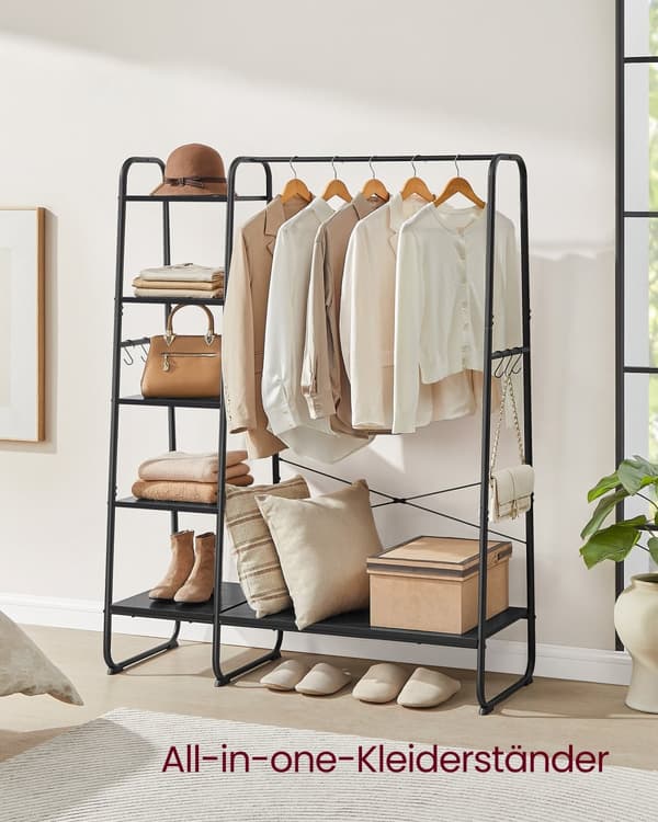 Tøjstativ med 6 kroge-Ebony Black-Mat sort