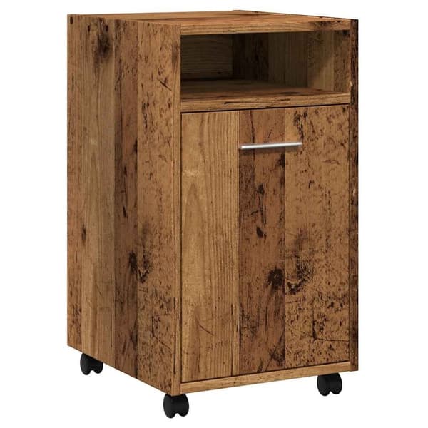 vidaXL Skap med hjul gammelt tre 33x38x60 cm konstruert tre