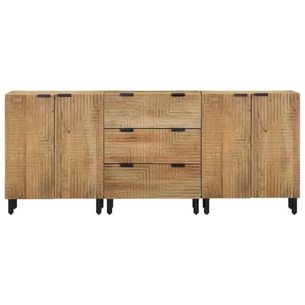vidaXL skænke 3 stk. 60x33x75 cm massivt mangotræ brun