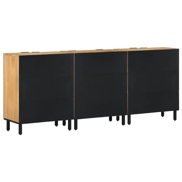 vidaXL skænke 3 stk. 60x33x75 cm massivt mangotræ brun