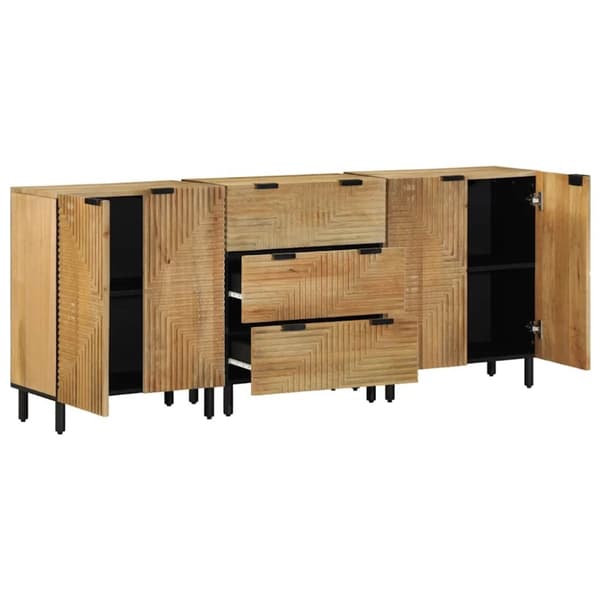 vidaXL skænke 3 stk. 60x33x75 cm massivt mangotræ brun