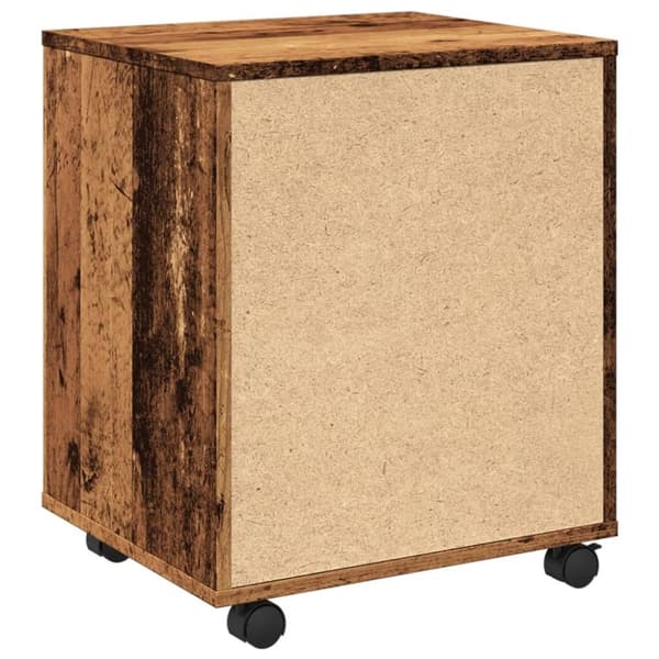 vidaXL kontorskab med hjul 45x38x54 cm konstrueret træ antikt trælook