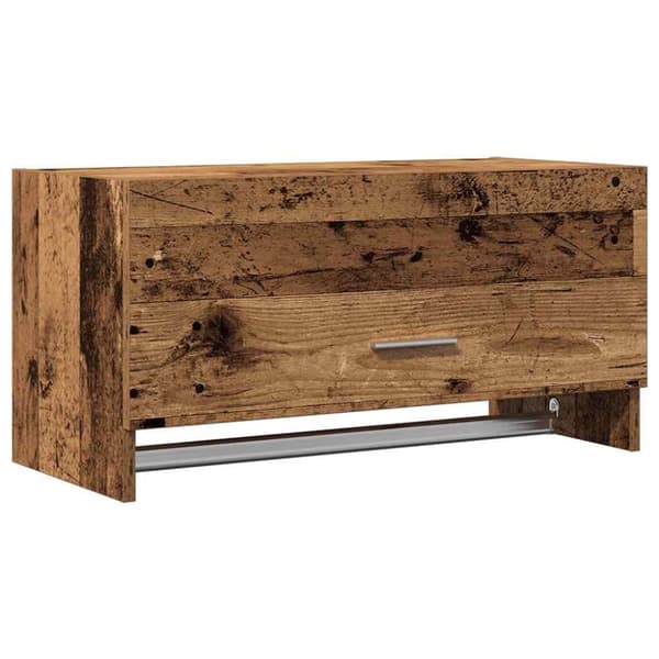 vidaXL Garderobe gammelt tre 70x32,5x35 cm konstruert tre