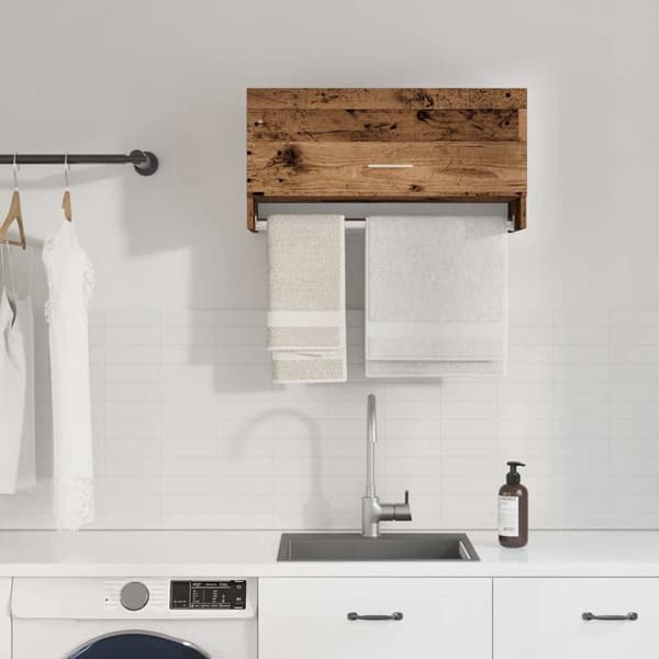 vidaXL Garderobe gammelt tre 70x32,5x35 cm konstruert tre