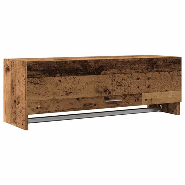 vidaXL garderobeskab 100x32,5x35 cm konstrueret træ gammelt trælook