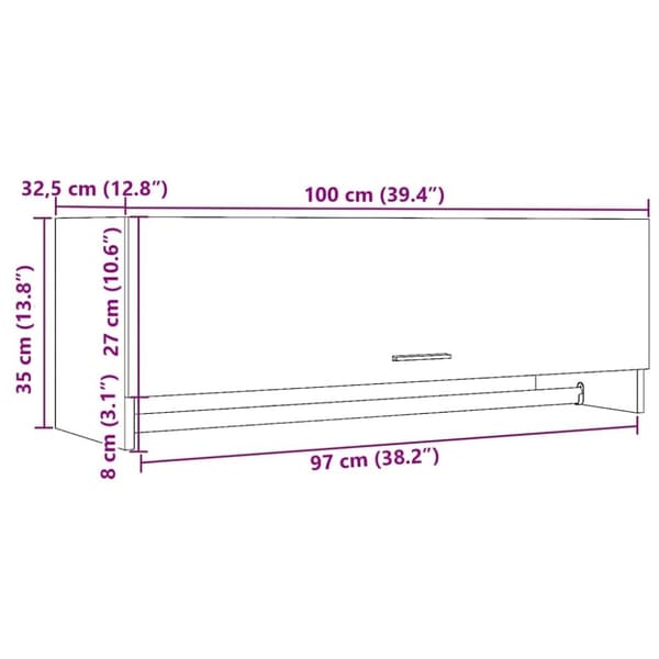 vidaXL garderobeskab 100x32,5x35 cm konstrueret træ kunsteg
