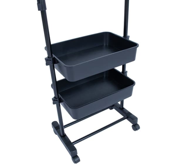 Klädhängare FERGUS 47-77x29x92-165cm, svart