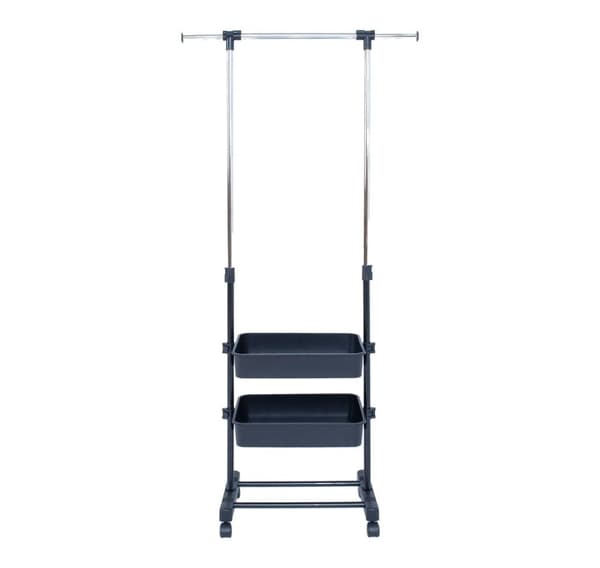 Klädhängare FERGUS 47-77x29x92-165cm, svart