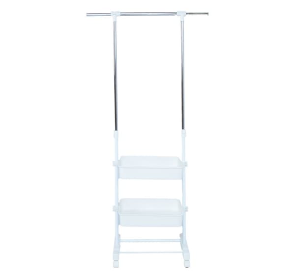 Vaateripustin FERGUS 47-77x29x92-165cm, valkoinen