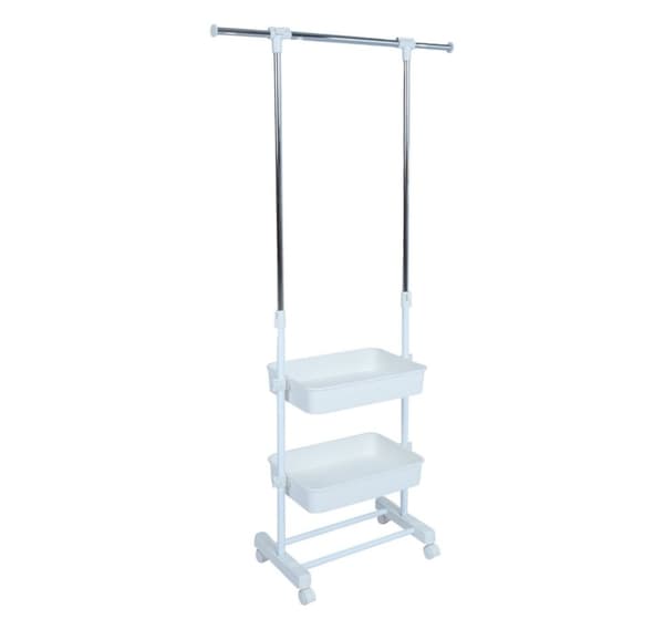 Vaateripustin FERGUS 47-77x29x92-165cm, valkoinen