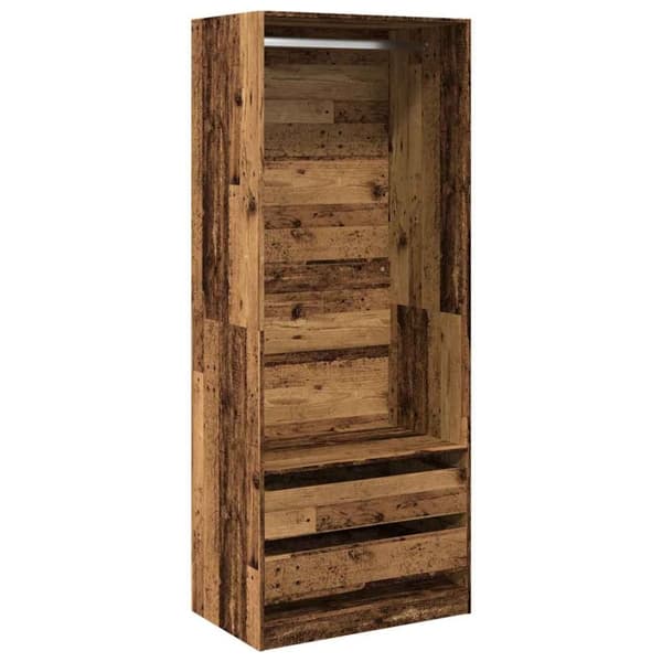 vidaXL Garderobe gammelt tre 80x50x200 cm konstruert tre