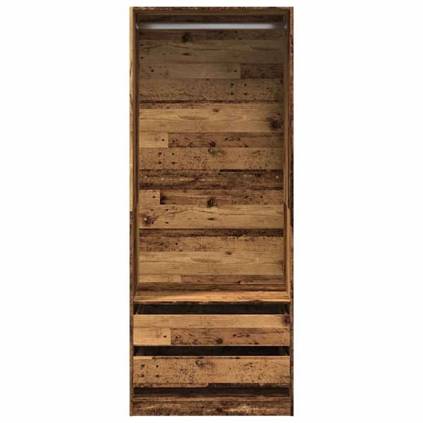 vidaXL Garderobe gammelt tre 80x50x200 cm konstruert tre