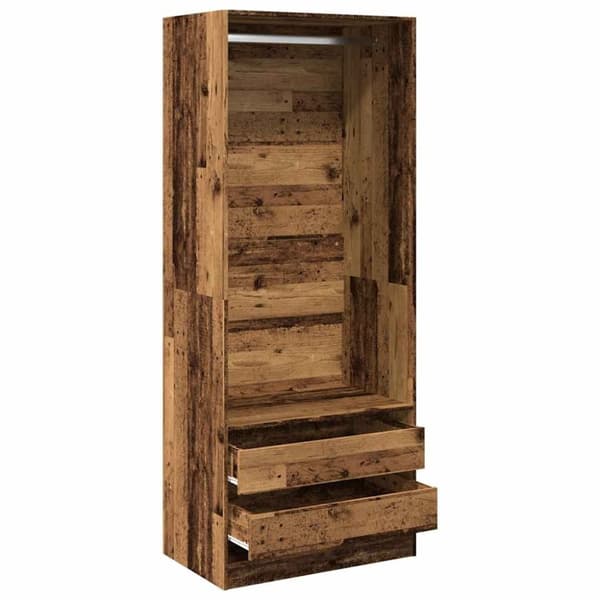 vidaXL Garderobe gammelt tre 80x50x200 cm konstruert tre