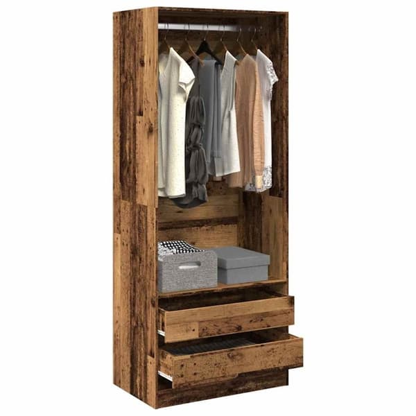 vidaXL Garderobe gammelt tre 80x50x200 cm konstruert tre