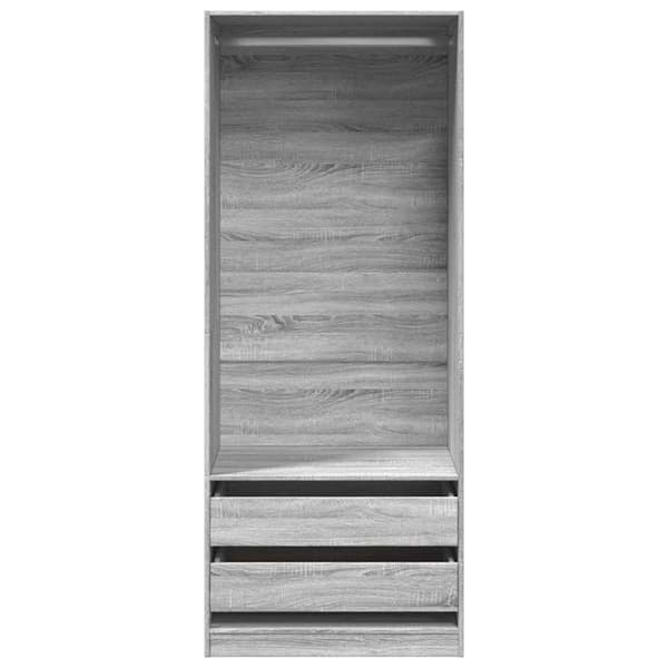 vidaXL Garderobe grå sonoma 80x50x200 cm konstruert tre